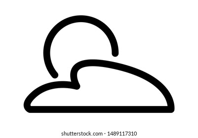 sunny cloud icon, line style, vector