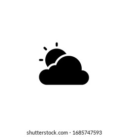 sunny cloud icons illustration isolated on white background - simple icon with black color. 