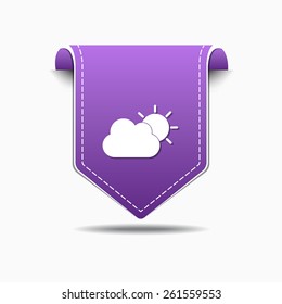 Sunny Cloud Purple Vector Icon Design