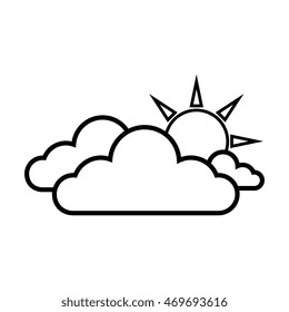 sunny cloud sun weather sky clear sunrise vector illustration isolated