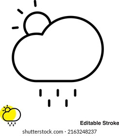 Sunny Cloud Vector Line Icon