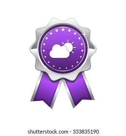 Sunny Cloud Violet Vector Icon Design