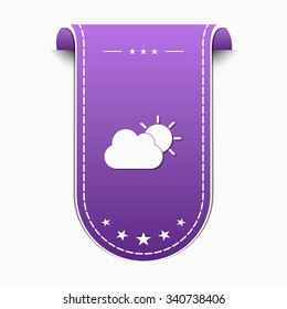 Sunny Cloud Violet Vector Icon Design