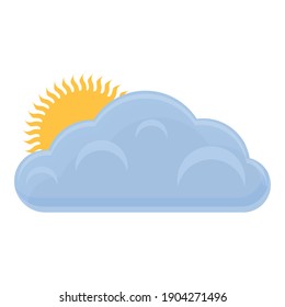 Sunny with clouds icon. Cartoon of sunny with clouds vector icon for web design isolated on white background