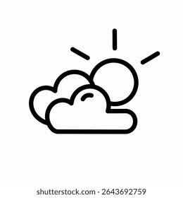 Sunny cloudy icon vector symbol design illustration. sunny cloudy weather line icon illustration.
