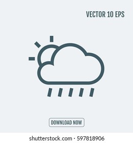   sunny cloudy rainy night vector icon weather forecast