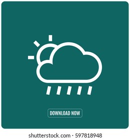   sunny cloudy rainy night vector icon weather forecast