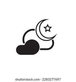 Sunny and cloudy vector icon