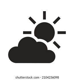 sunny and cloudy weather icon. weather forecast, glyph icon, silhouette icon, solid icon. very suitable for use in websites, applications, digital, apps and others.