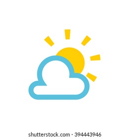 Sunny and cloudy, weather line icon. Pixel perfect fully editable vector icon suitable for websites, info graphics and print media.