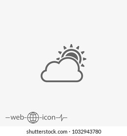 sunny cloudy weather vector icon