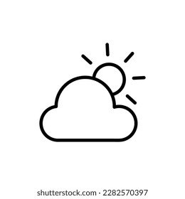 Sunny cloudy weather vector icon flat illustration on white background..eps