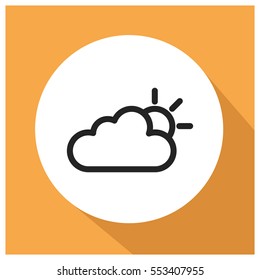  Sunny cloudy weather vector icon