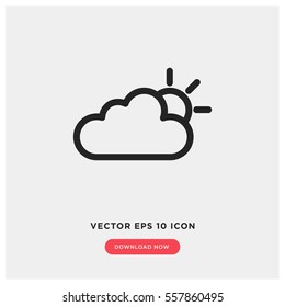  Sunny cloudy weather vector icon