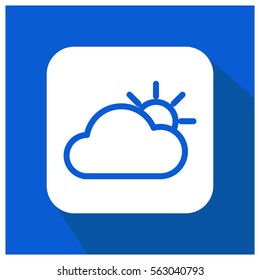 Sunny cloudy weather vector icon
