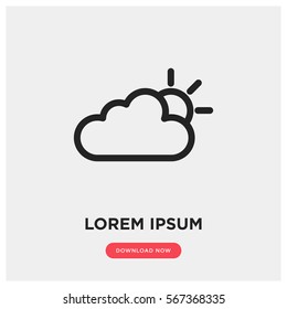  Sunny cloudy weather vector icon