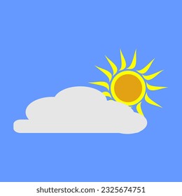 sunny cloudy weather vector,vector illustration sunny cloudy weather clip art on blue background