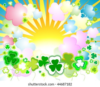 sunny clover background for the St. Patrick's Day
