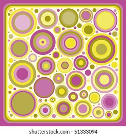 Sunny colorful frame with a circle pattern. See other colors in my portfolio