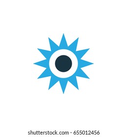 Sunny Colorful Icon Symbol. Premium Quality Isolated Sun Element In Trendy Style.
