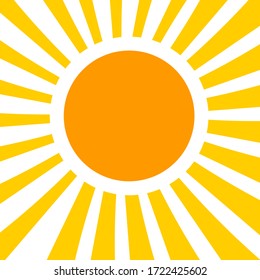 Sunny day, abstract sun on white background.