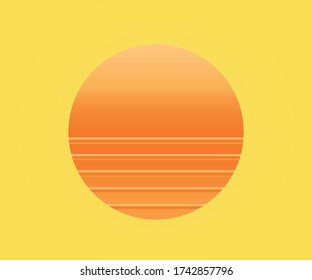 Sunny day, abstract sun, vector logo template, round orange shapes with company name on white background.