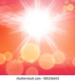 Sunny day background. Sunset time. EPS10 vector.