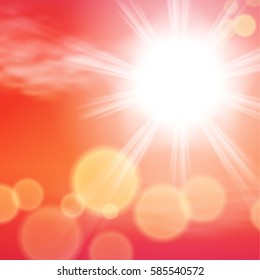 Sunny day background. Sunset time. EPS10 vector.