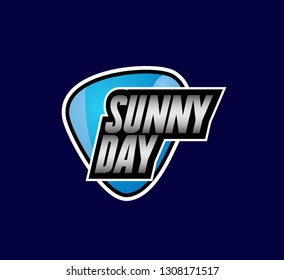 sunny day, beautiful greeting card background or banner with blue theme. design illustration - Vector