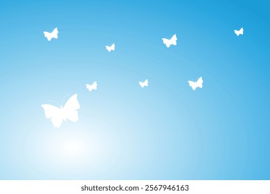 sunny day with butterfly isolated with white background 