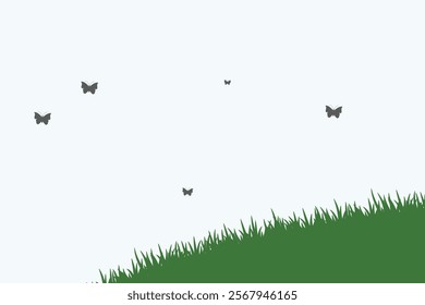 sunny day with butterfly isolated with white background 