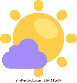 Sunny day with chance of rain, illustration, vector on a white background.