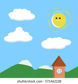 Sunny day with clouds