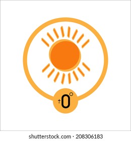 Sunny day with display for temperature. Vector illustration