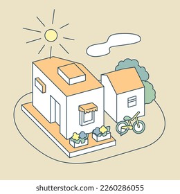 a sunny day. sunny house