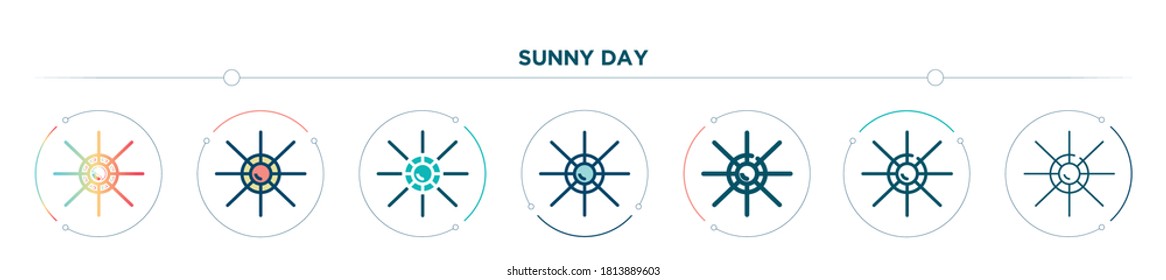 sunny day icon designed in gradient, filled, two color, thin line and outline style. vector illustration of sunny day vector icons. can be used for mobile, ui, web
