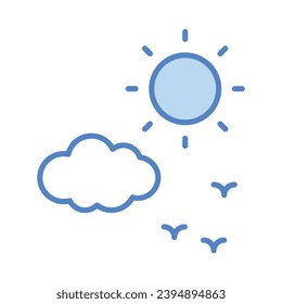 Sunny Day icon isolate white background vector stock illustration