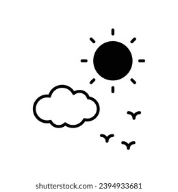 Sunny Day icon isolate white background vector stock illustration