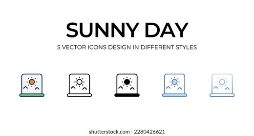 Icono de Día soleado. Adecuado para diseño de páginas Web, aplicaciones móviles, UI, UX y GUI.