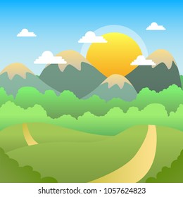 Sunny Day Illustration Stock Vector (Royalty Free) 1057624823 ...