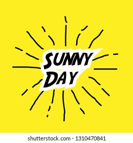 sunny day, label with yellow