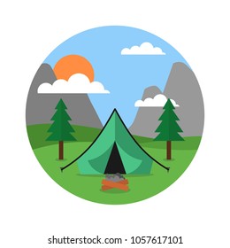 Sunny day landscape illustration