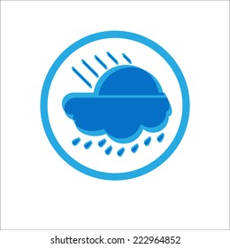 Sunny Day with Rain. Vector Illustration