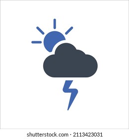 Sunny day storm icon, Vector graphics