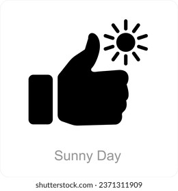 Sunny Day and sun icon concept