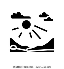 sunny day sun summer sunlight glyph icon vector. sunny day sun summer sunlight sign. isolated symbol illustration