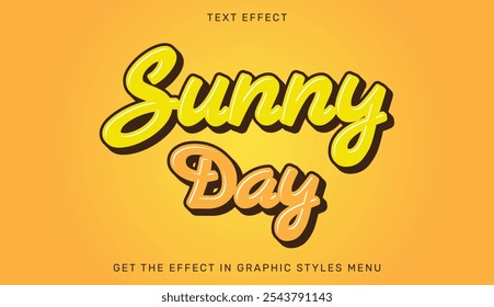 Sunny day text effect template in 3d design