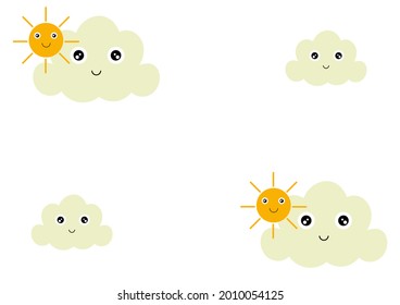 sunny day theme background with a smiling sun design