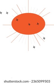Sunny day. This is vector sun and its editable.