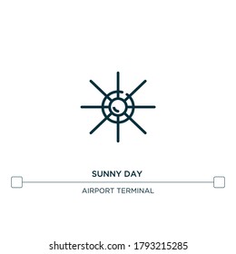 sunny day vector line icon. Simple element illustration. sunny day outline icon from airport terminal concept. Can be used for web and mobile
